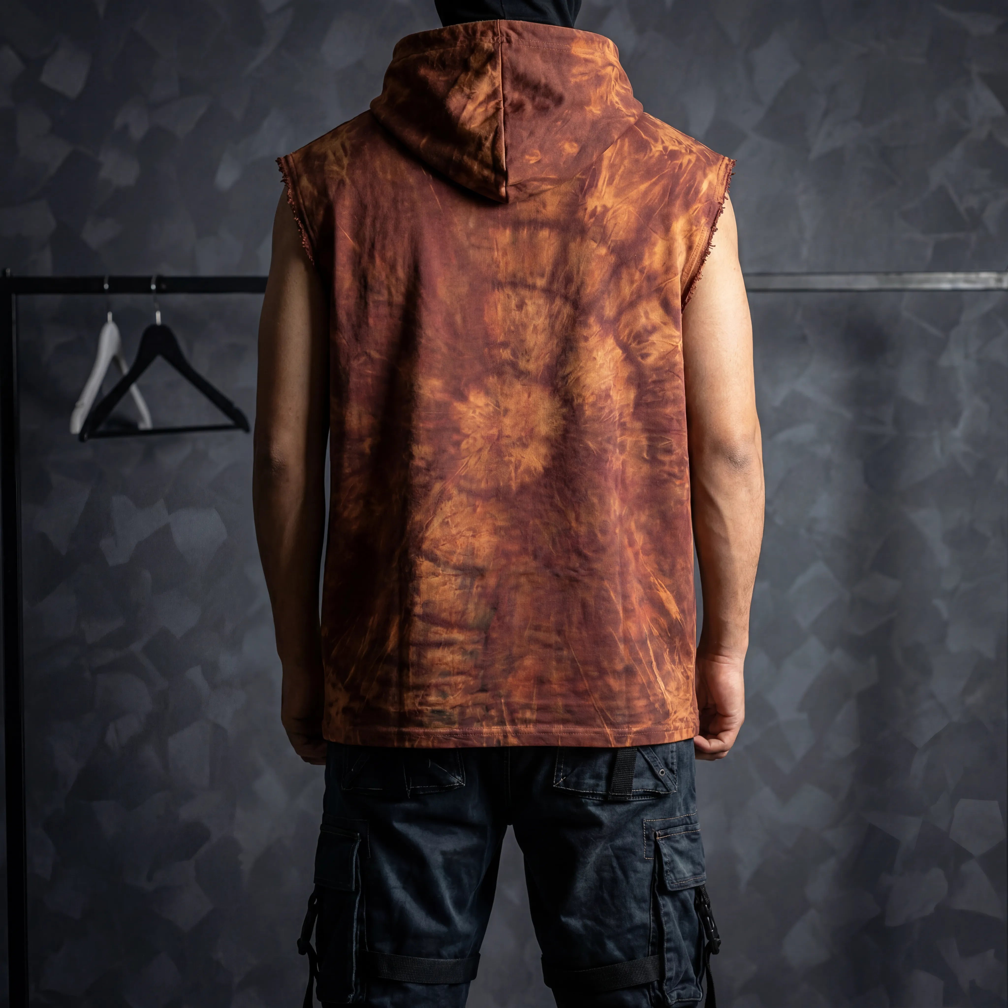 Rust Reign Sleeveless Oversized Hoodie