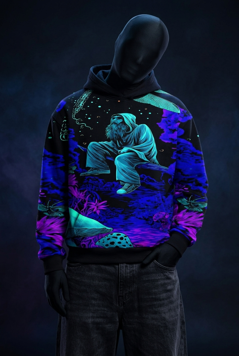 Mystic Monk Graphic Hoodie – Cosmic Streetwear Print