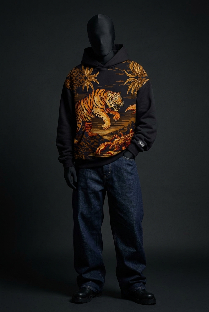 Graphic Hoodie- Jungle Fury Tiger Scorpion