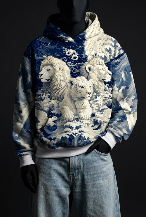 Throne of Waves Printed Hoodie