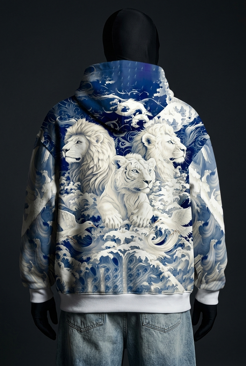 Throne of Waves Printed Hoodie