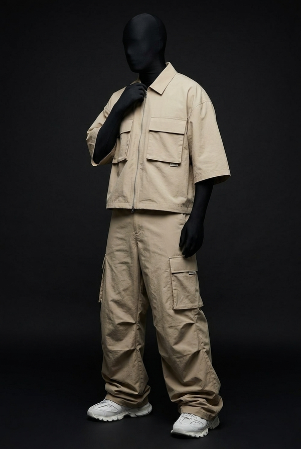 Tan Utility Zip Co-ord // Tech-Nylon Series