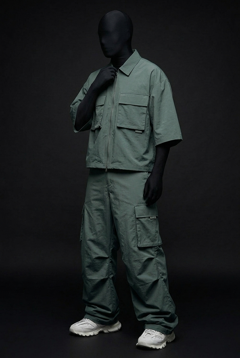 Teal Utility Zip Co-ord // Tech-Nylon Series