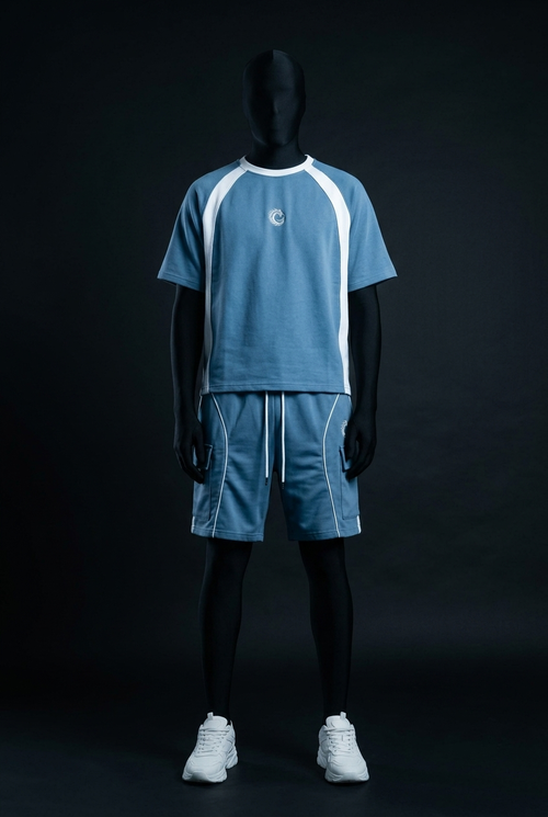 Steel Blue Heavyweight Tech-Terry Co-ord Set