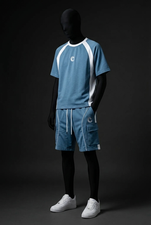 Steel Blue Heavyweight Tech-Terry Co-ord Set