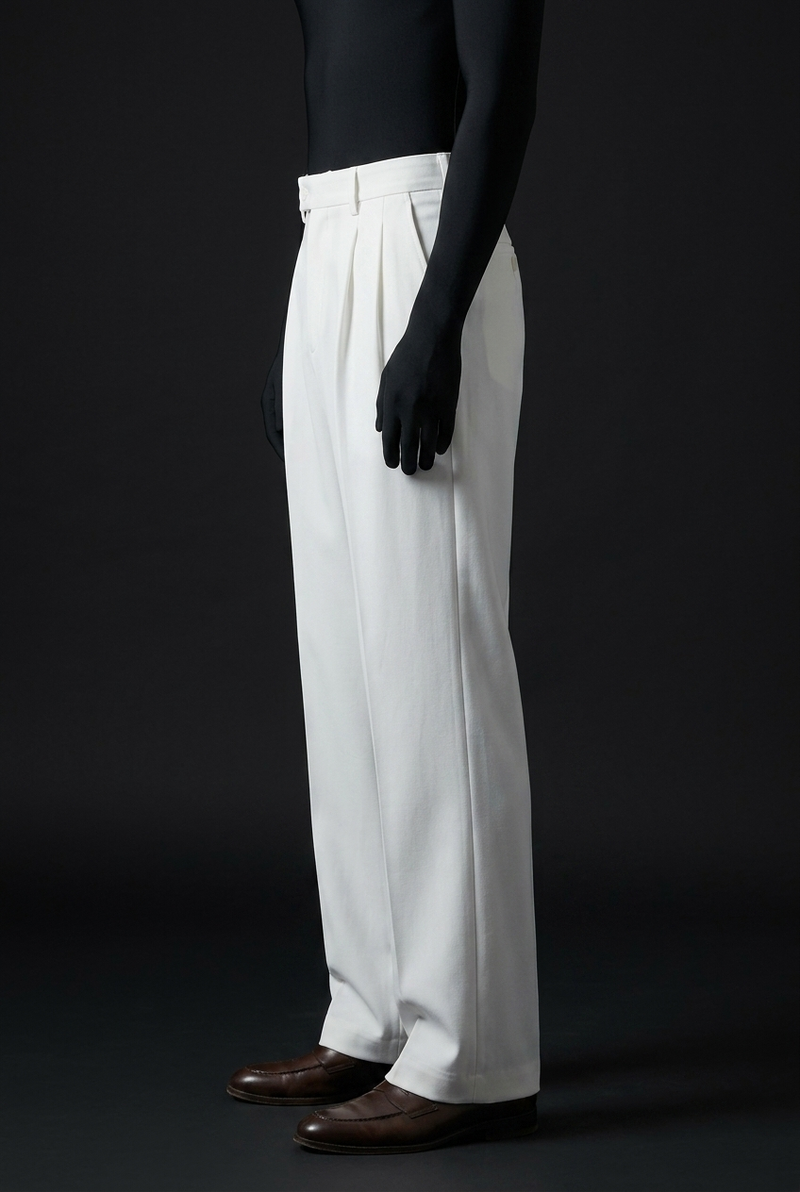Ivory White Stretch Pants for Clean and Comfortable