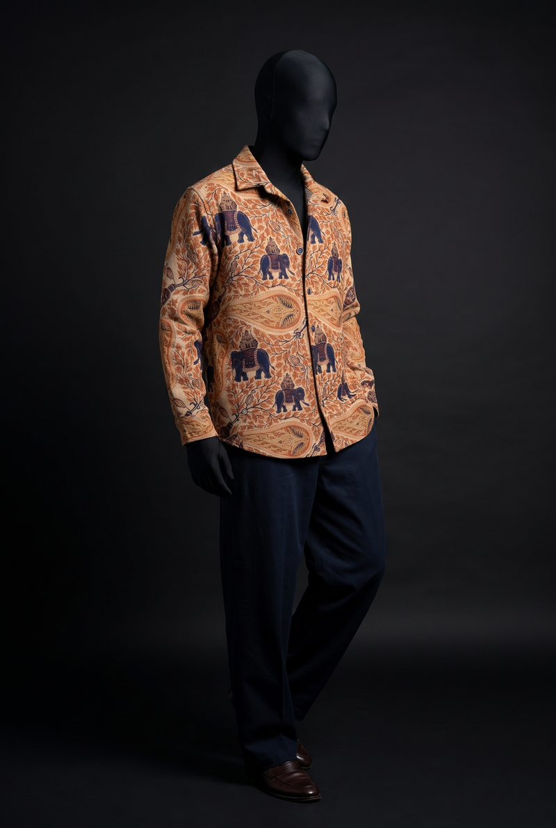 Elephant Memoir Over Shirt – Premium Jacquard Over Shirts