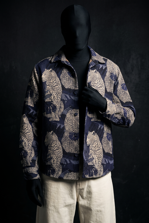 Leopard’s Lair Over Shirt – Luxury Jacquard Over Shirts