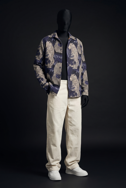 Leopard’s Lair Over Shirt – Luxury Jacquard Over Shirts