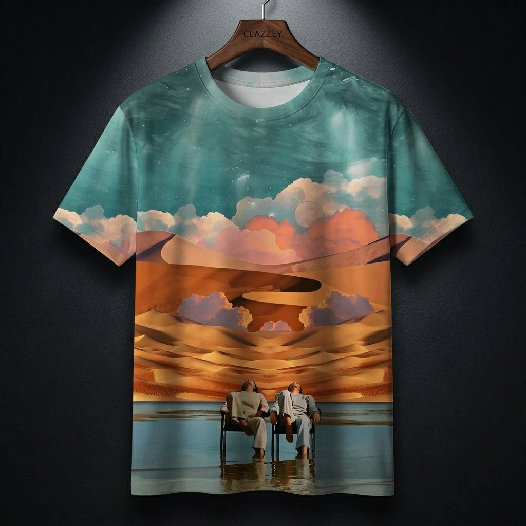 Desert Daydream Printed Tee for Bold and Artistic Streetwear Style