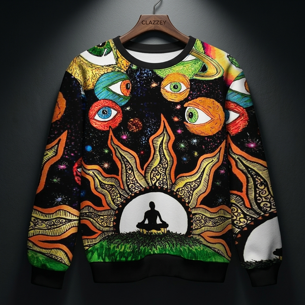 Cosmic Meditation Printed Sweatshirt