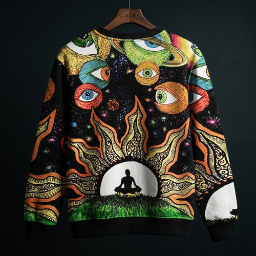 Cosmic Meditation Printed Sweatshirt