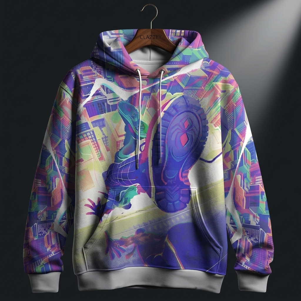 Graffiti Glide Printed Hoodie