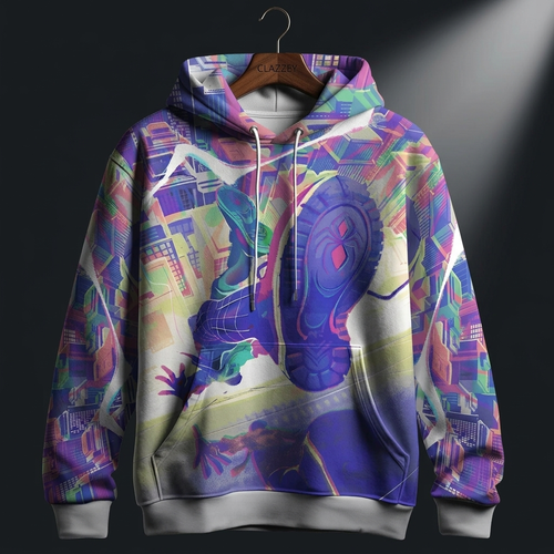 Graffiti Glide Printed Hoodie