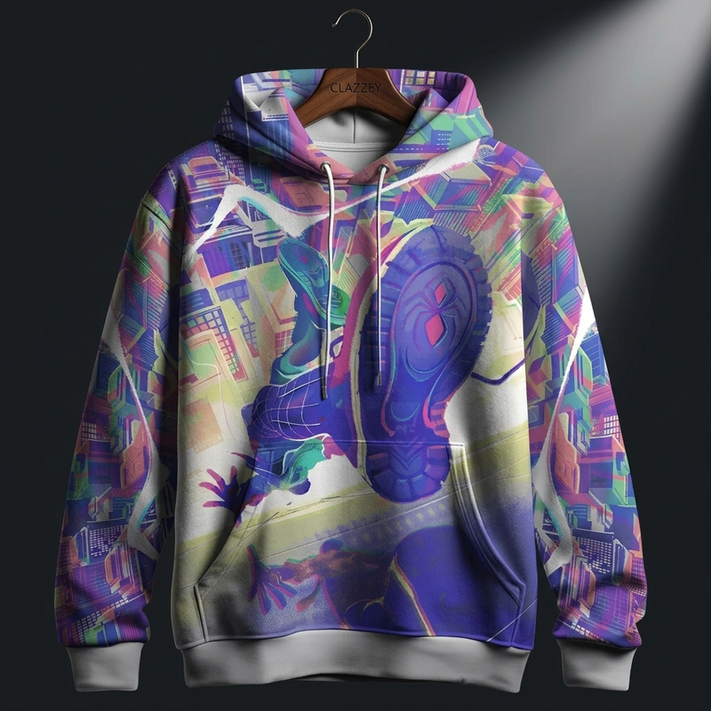 Graffiti Glide Printed Hoodie