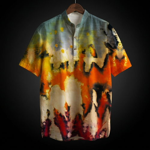 Abstract Fire Short Kurta