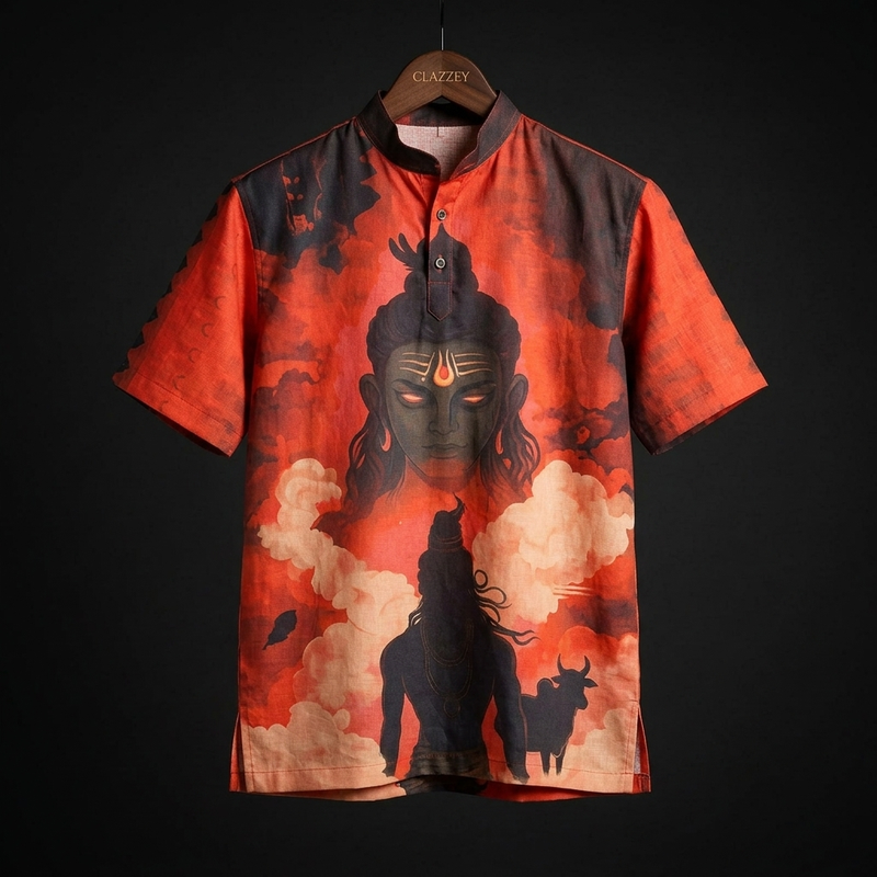 Mahakaal Short Kurta - 100% Cotton
