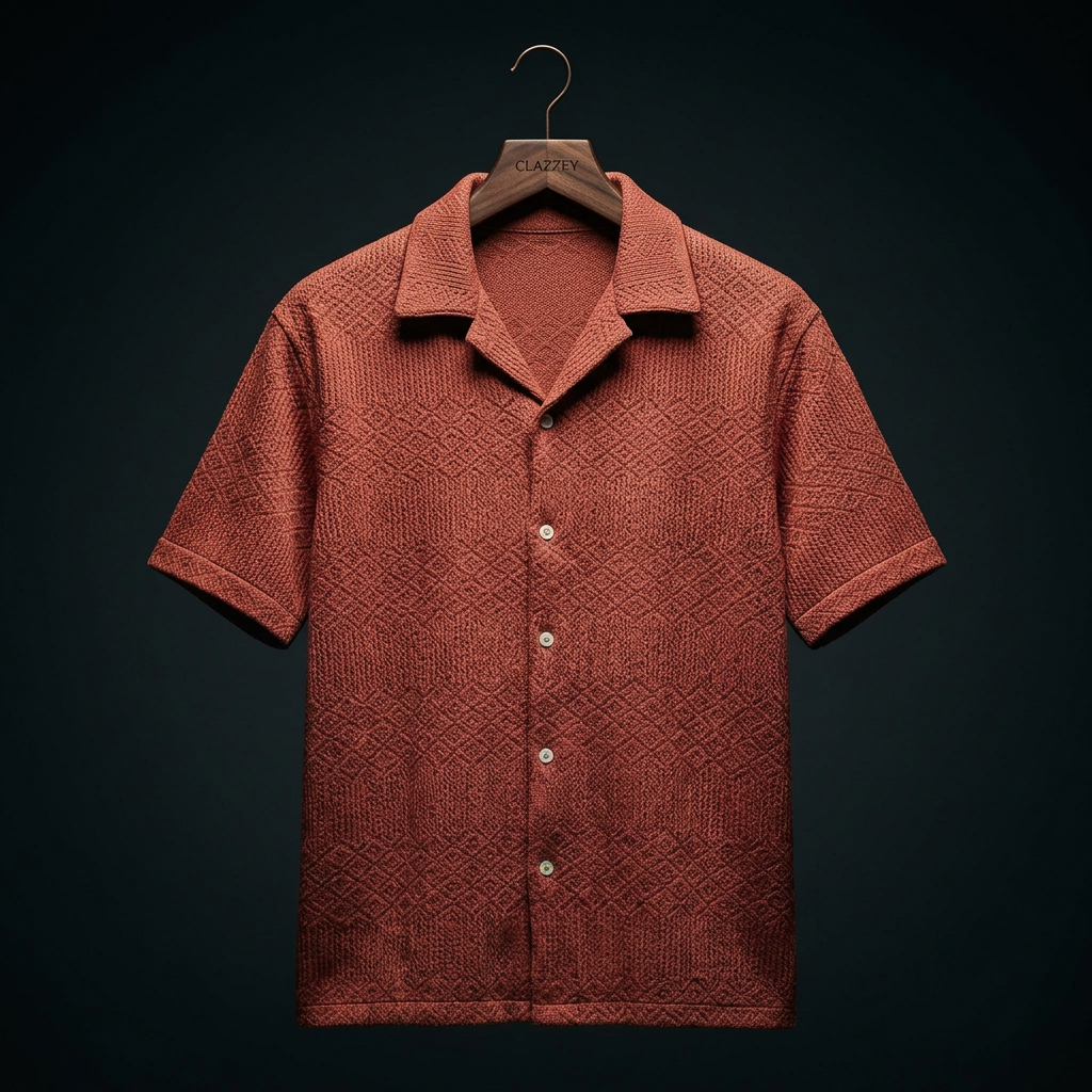 Rustic Clay Knitted Shirt