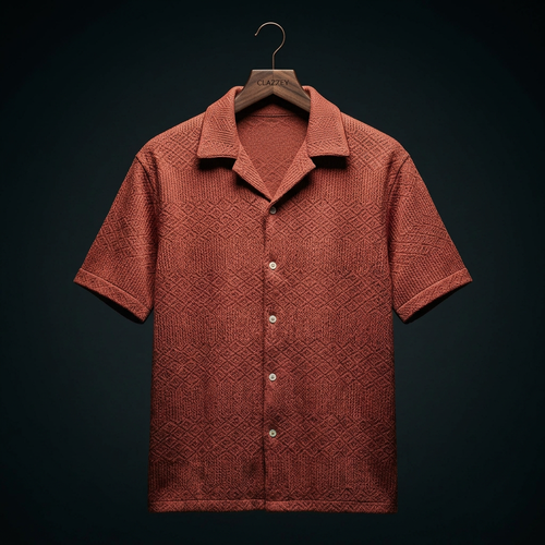 Rustic Clay Knitted Shirt
