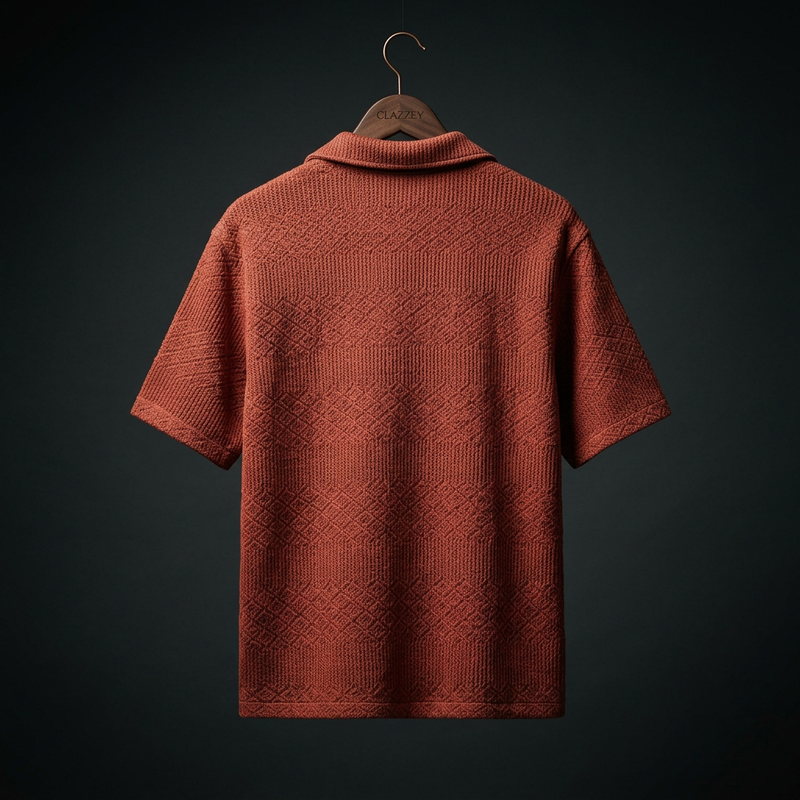 Rustic Clay Knitted Shirt
