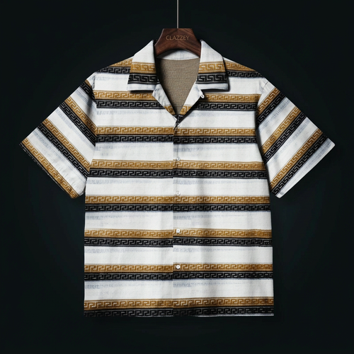 Golden Grids Knitted Shirt