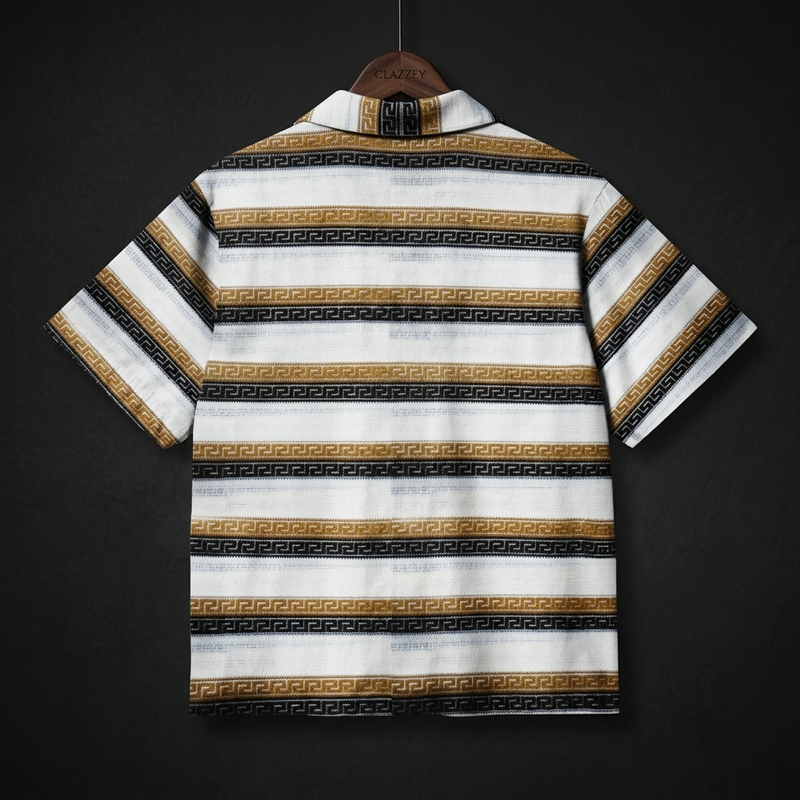Golden Grids Knitted Shirt