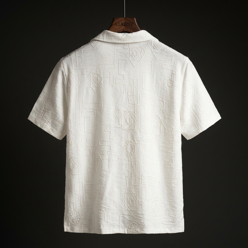Linear Luxe white Knitted Shirt