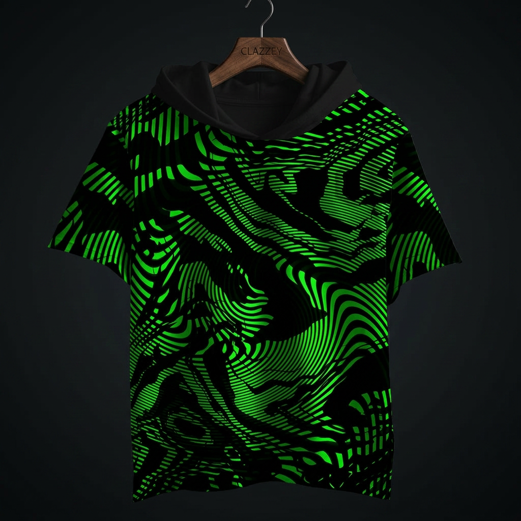Neon Vortex Printed Hoodie