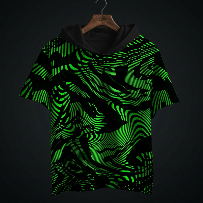 Neon Vortex Printed Hoodie