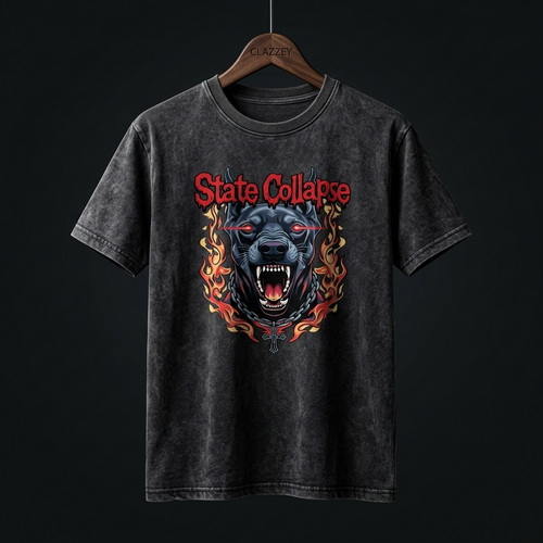 BLACK FINAL SEQUENCE // GHOST PROTOCOL ACID WASH TEE