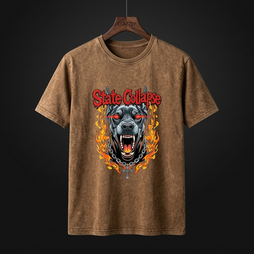 BROWN FINAL SEQUENCE // GHOST PROTOCOL ACID WASH TEE