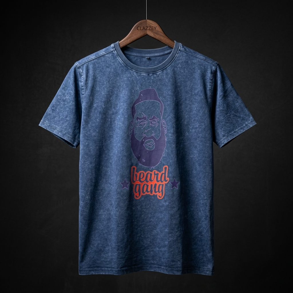 INDIGO BEARD ACID WASH TEE