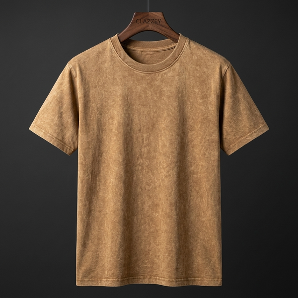 Stone Acid Wash Tee - Rustic Brown