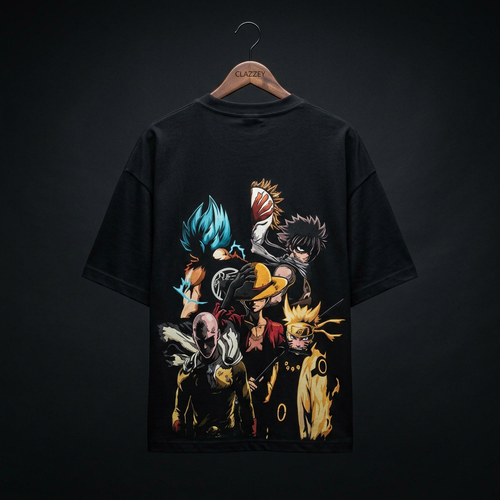 All Fav Anime Printed Oversized Tee