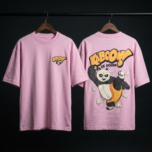 Panda Kick Puff Printed Oversized Tee