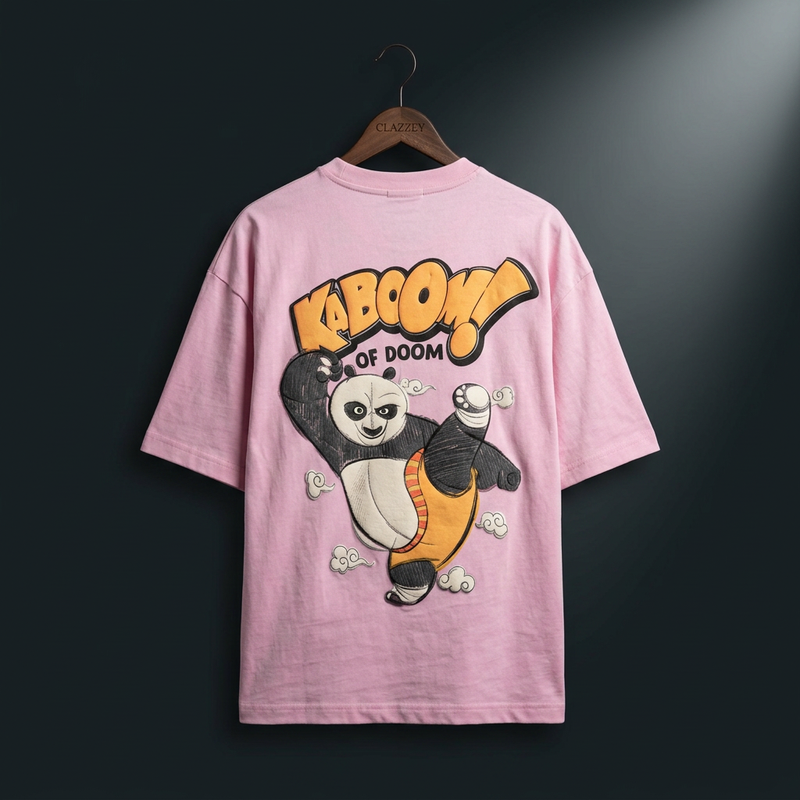 Panda Kick Puff Printed Oversized Tee