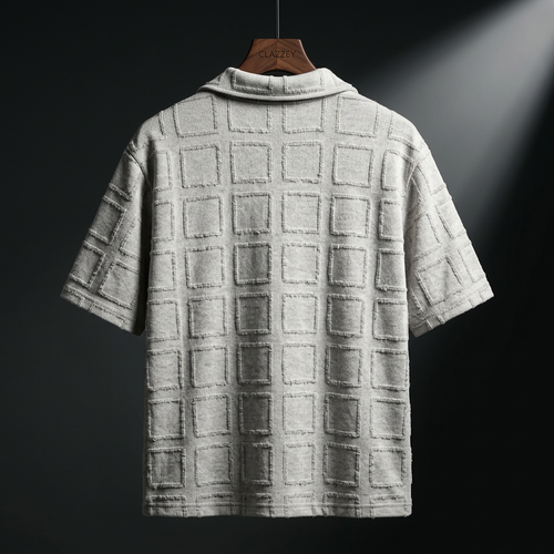 White Boxed Furr Knitted Shirt