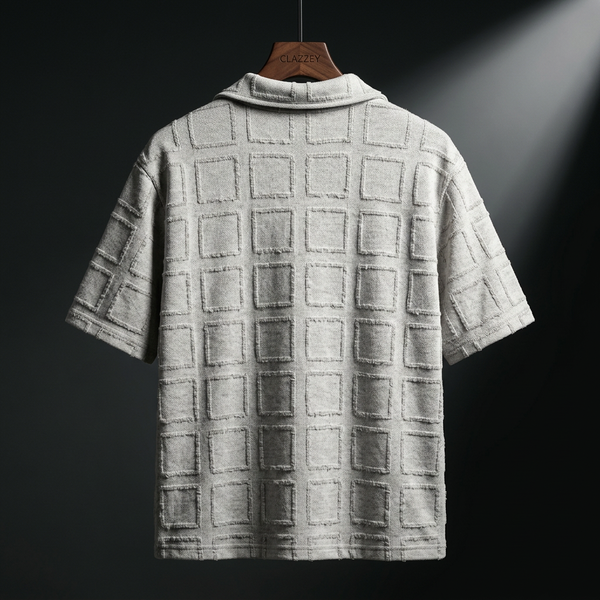 White Boxed Furr Knitted Shirt