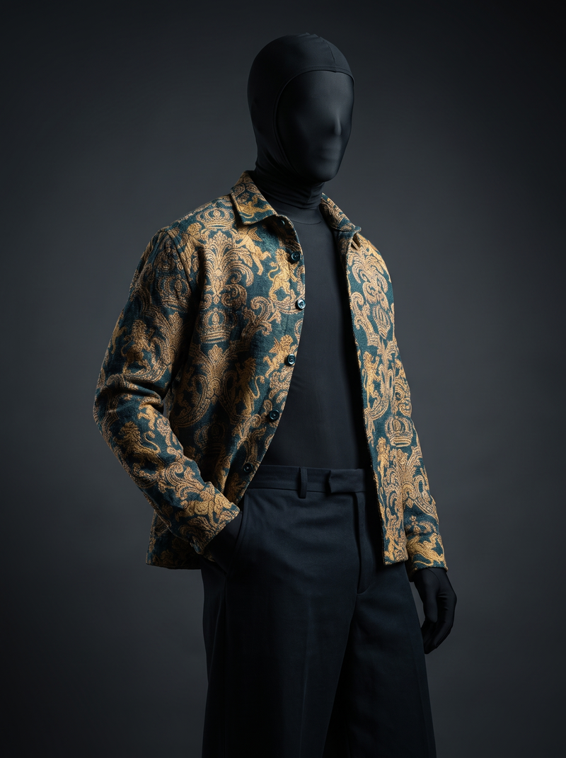Gilded Serpent Over Shirt – Premium Jacquard Over Shirts