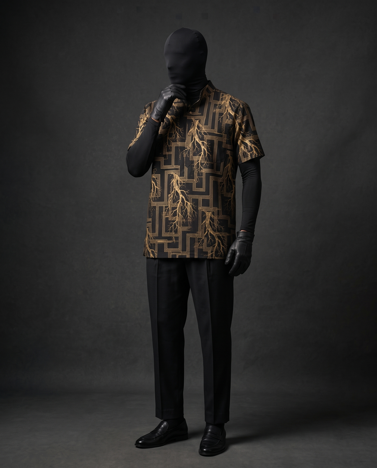 Black Gold Lightning Short Kurta