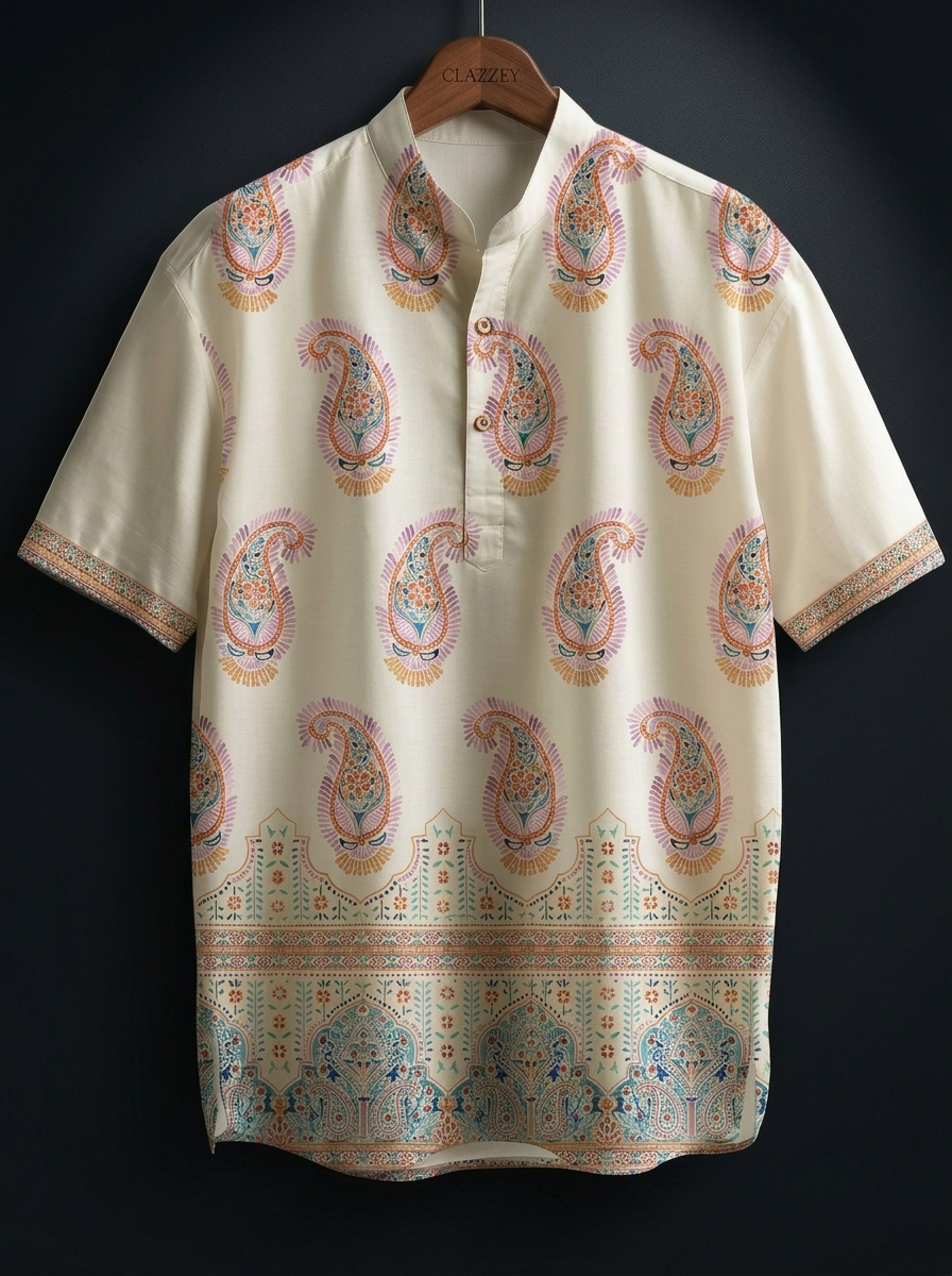 Heritage Charm Short Kurta | Elegant Ethnic Wear for Men