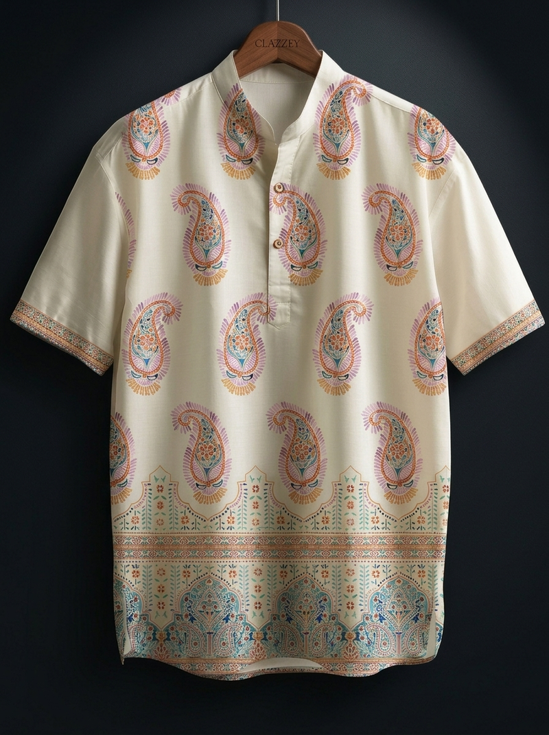 Heritage Charm Short Kurta | Elegant Ethnic Wear for Men