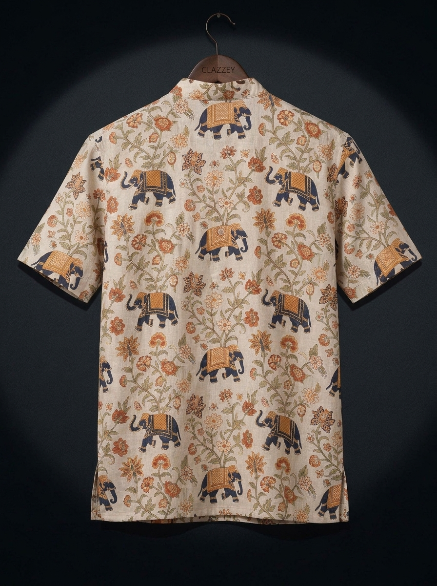 Golden Dynasty Short Kurta hanging back view