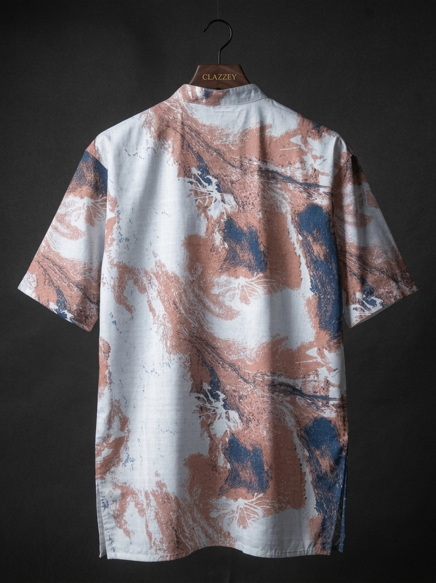 Earth Swirl Short Kurta - back hanging shot