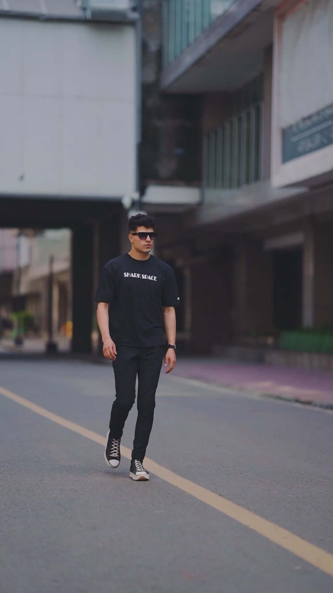 Shark Puff Printed Cotton Oversized Tee